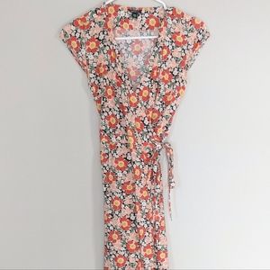 J Crew Mercantile Floral Wrap Dress